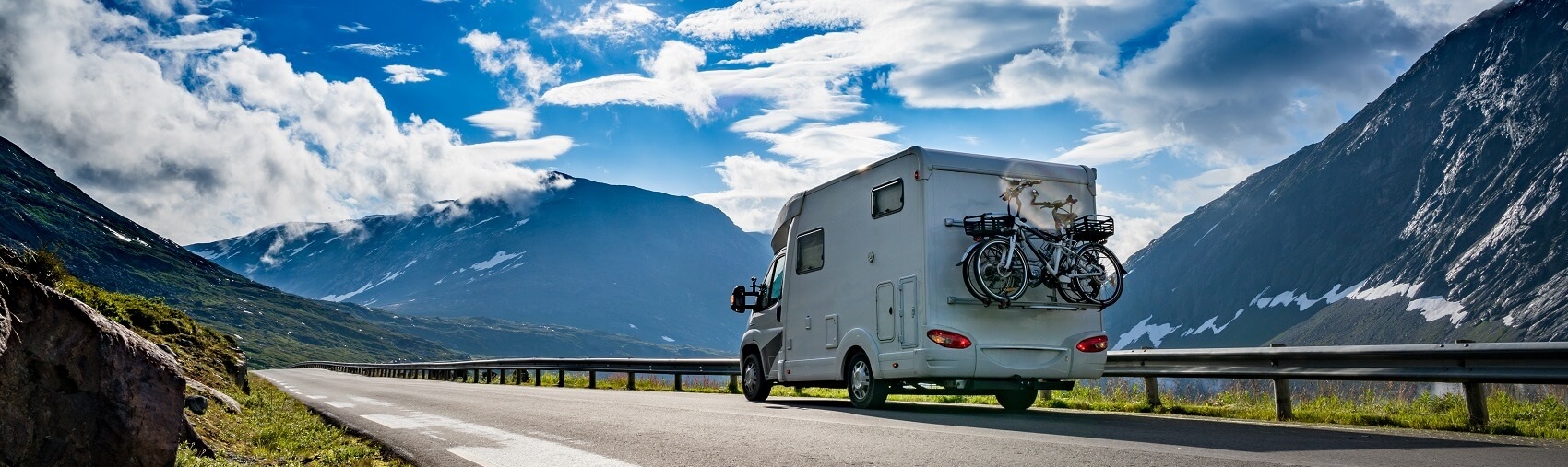 RV carrying bicycles in the back